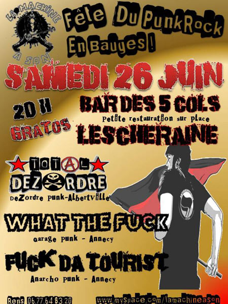 Affiche du concert de Fuck da tourist à Lescheraines