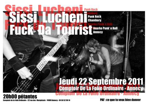 Affiche du concert de Fuck da tourist comptoir de la folie ordinaire