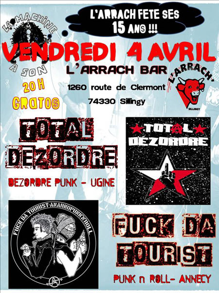 Affiche du concert de Fuck da tourist au BHV d'Ugine