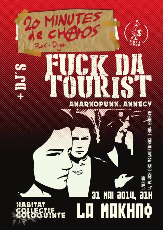 Affiche du concert de Fuck da tourist à la Makhno de Genève