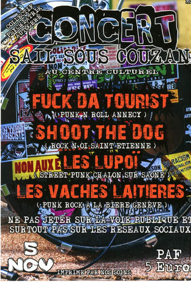 Affiche du concert de Fuck da tourist à Sail sous Couzan